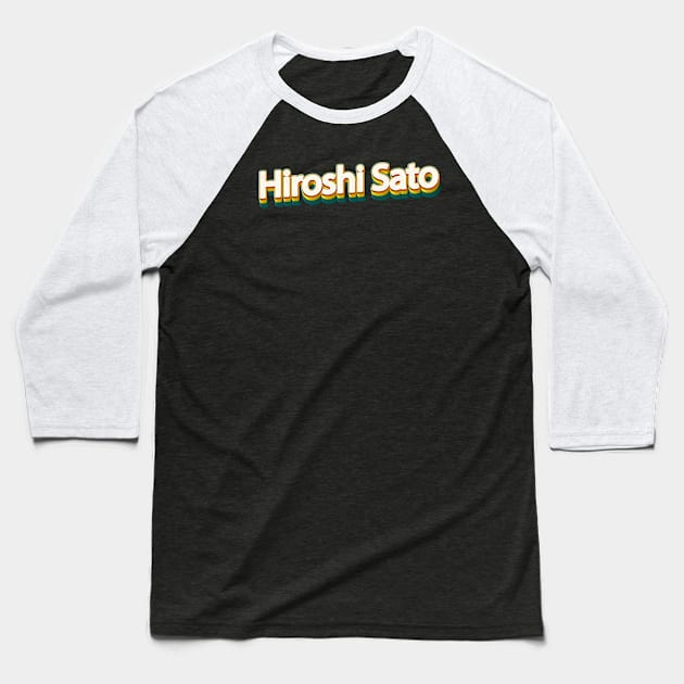 Hiroshi // Retro Rainbow Typography Style Baseball T-Shirt by MasyaDeaart